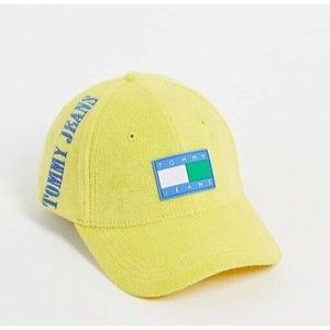 Tommy Jeans Hat Cap Strap Back Yellow Blue Acid Logo Adjustable Mens
